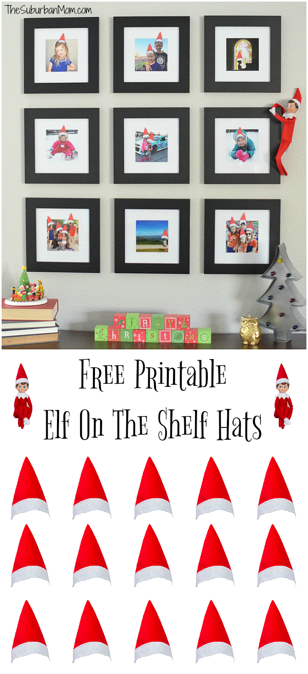 printable elf on the shelf hats for family photos - the suburban mom